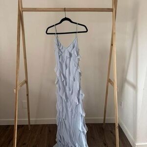 Elegant Blue Ruffle Dress